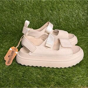 Project Cloud Womens Platform Sandals Size 8.5 Cream Sport Walking Strappy